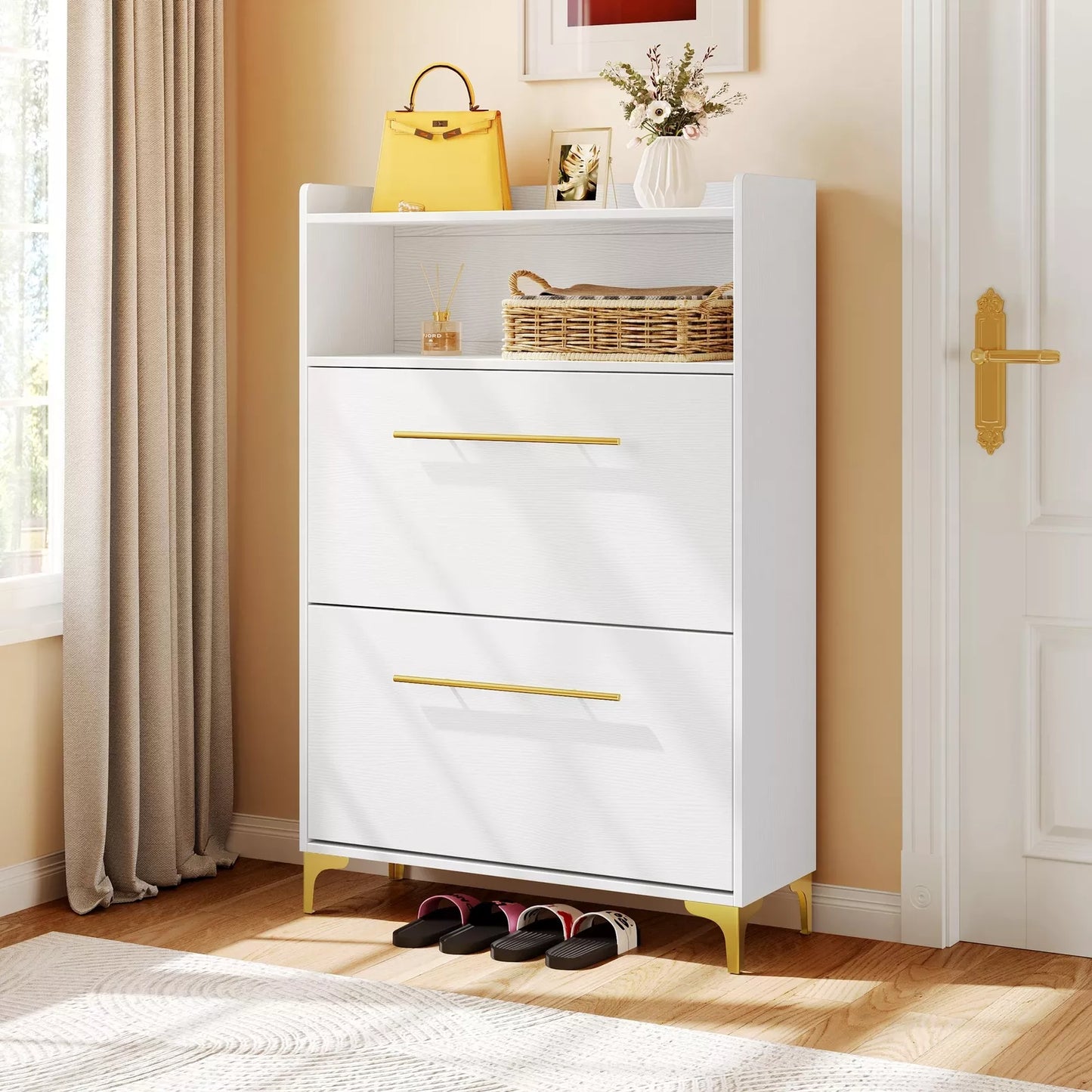 Zaara Narrow Entryway Shoe Cabinet