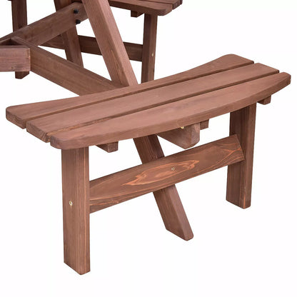 Outdoor Round Wood Picnic Table