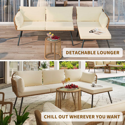 Morse Outdoor Patio L Shape Sectional Couch Set