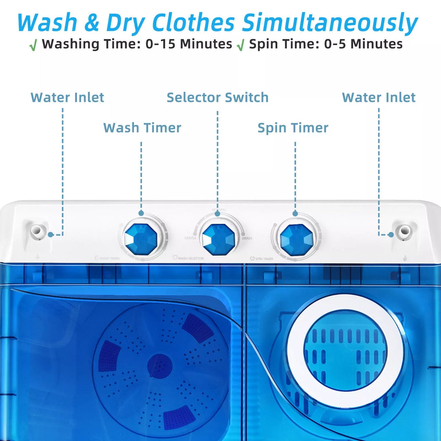 6.5KG Portable Washing Machine & Spin Dryer