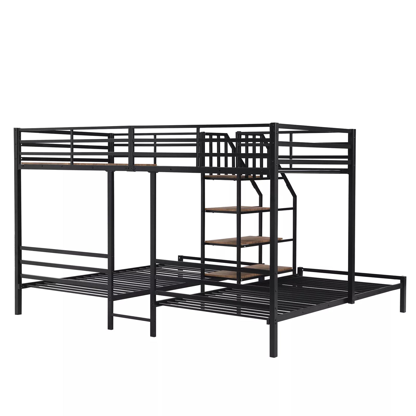 Barr Twin Over Full Adults Bunk Bed With Stairs