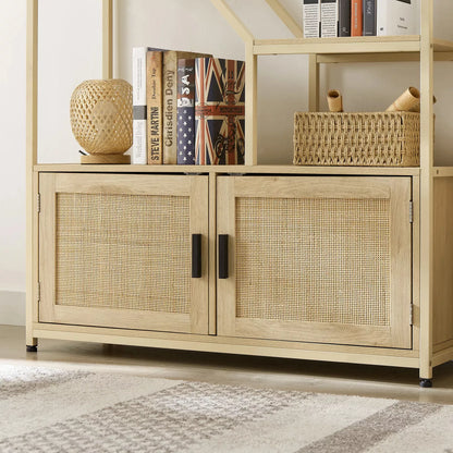 Meyer Tall Rattan Bookcase Bookshelf