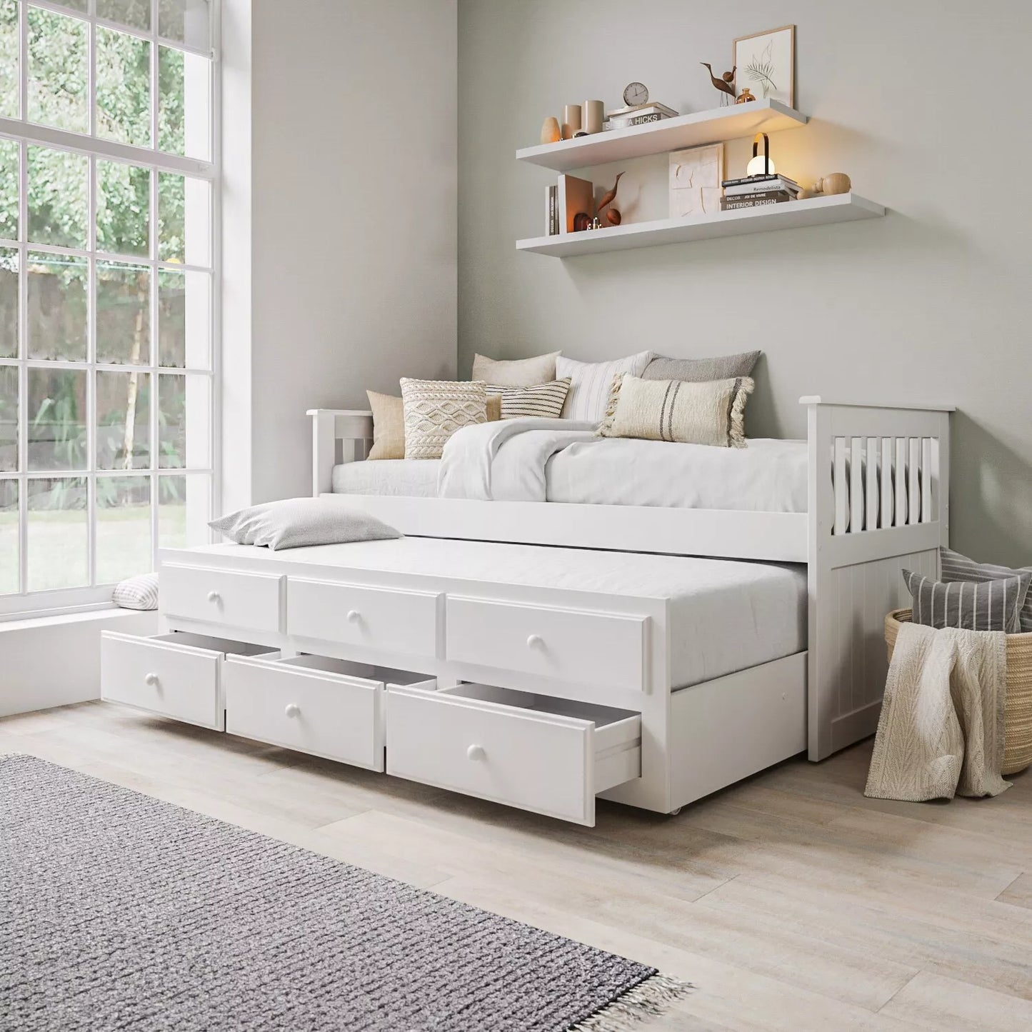 Jada Single Trundle Bed With Pull Out