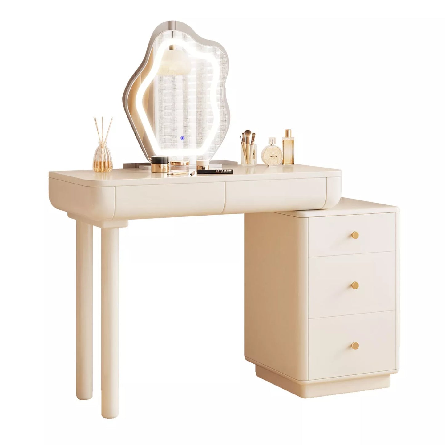 Caspar Vanity Makeup Desk w/ Mirror & Lights