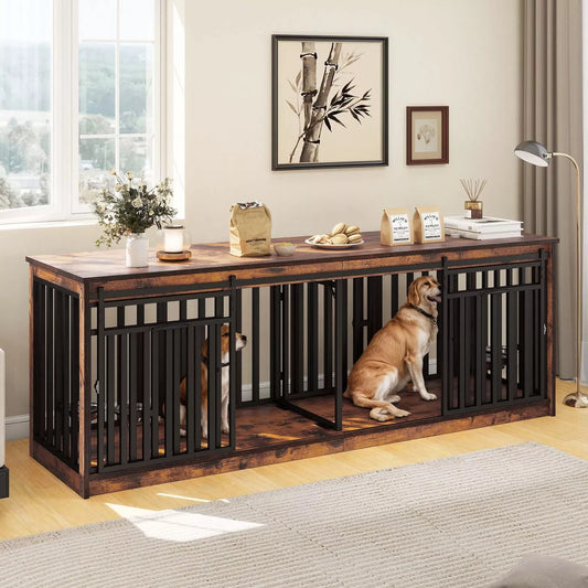 Franco Double Dog Crate Furniture For 2 Dogs