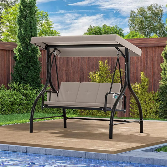 Outdoor Canopy Cushioned Patio Swing