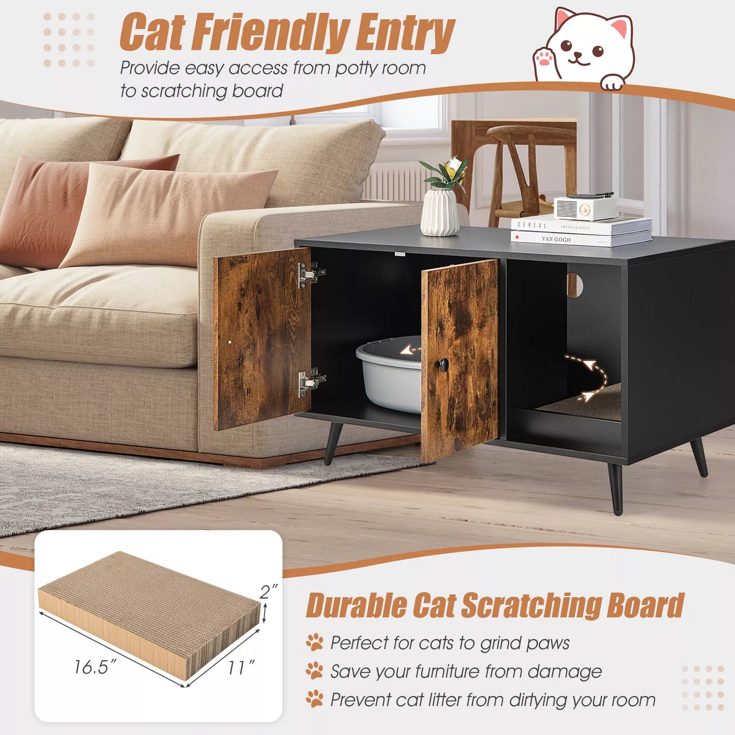 Vance Cat Litter Box Enclosure Furniture