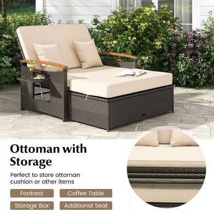 Oneal Outdoor Patio Rattan Daybed