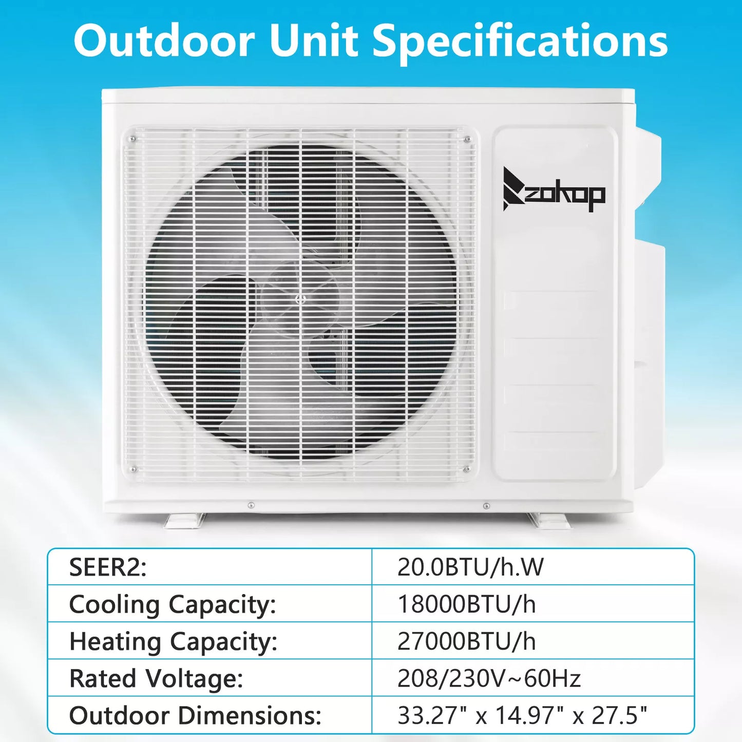 18000 BTU Mini Split Heat Pump Air Conditioner