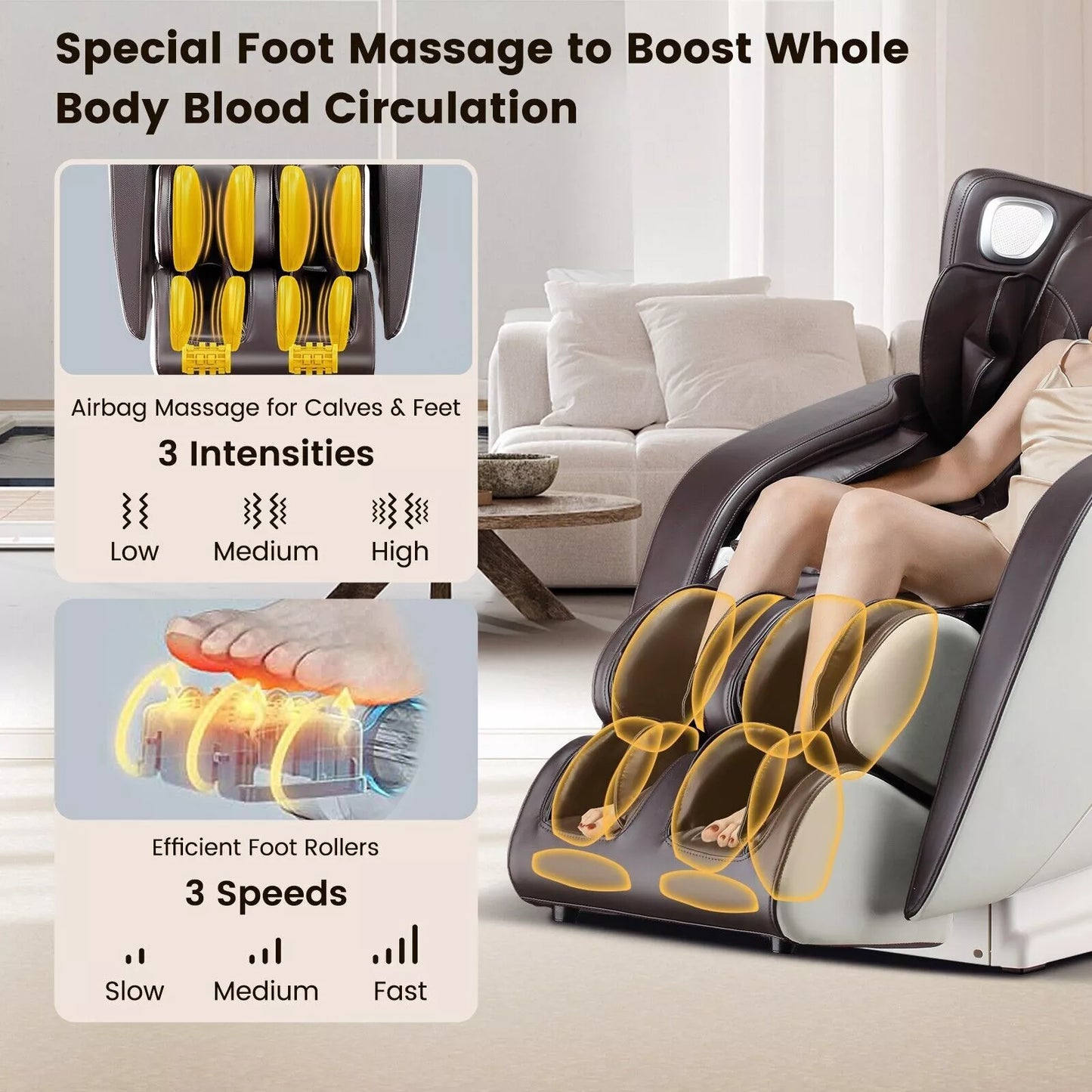 Full Body Zero Gravity Shiatsu Heating Massage Chair