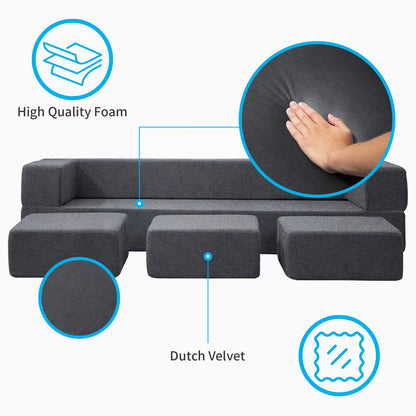 Modern Ottoman Queen Convertible Futon Sofa Bed