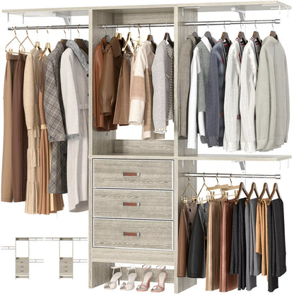 59" Walk In Closet System With Drawers