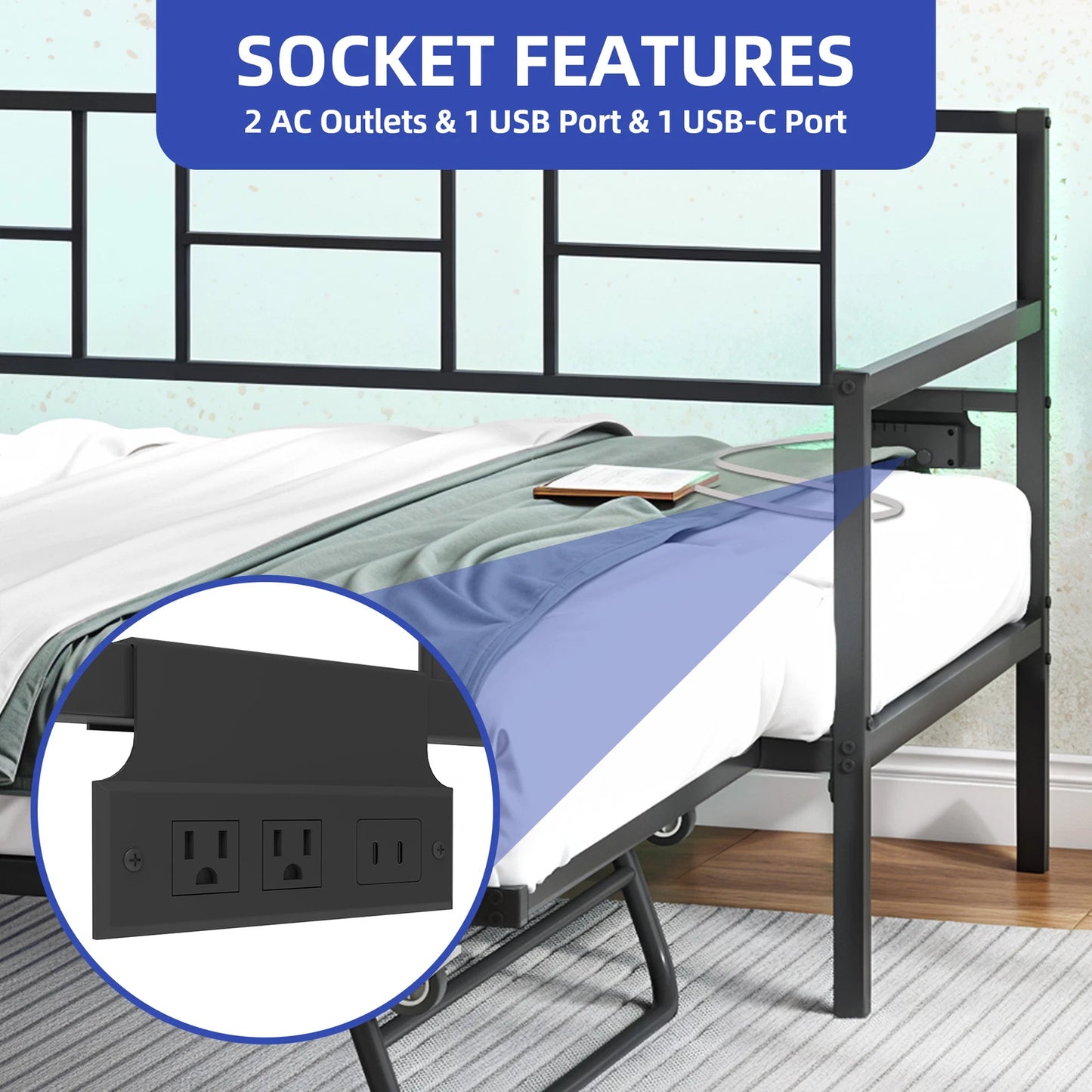 Martin Twin Metal Pop Up Trundle Daybed