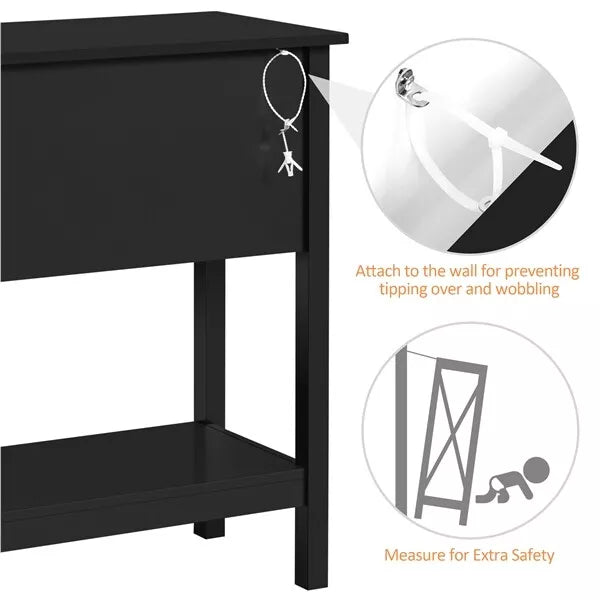 Chanel Black Narrow Entryway Table