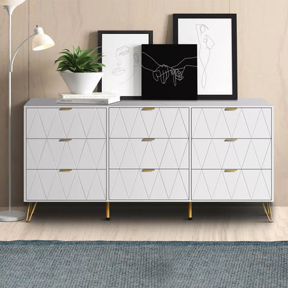 Cora Modern Wide 9 Drawer Chest Dresser