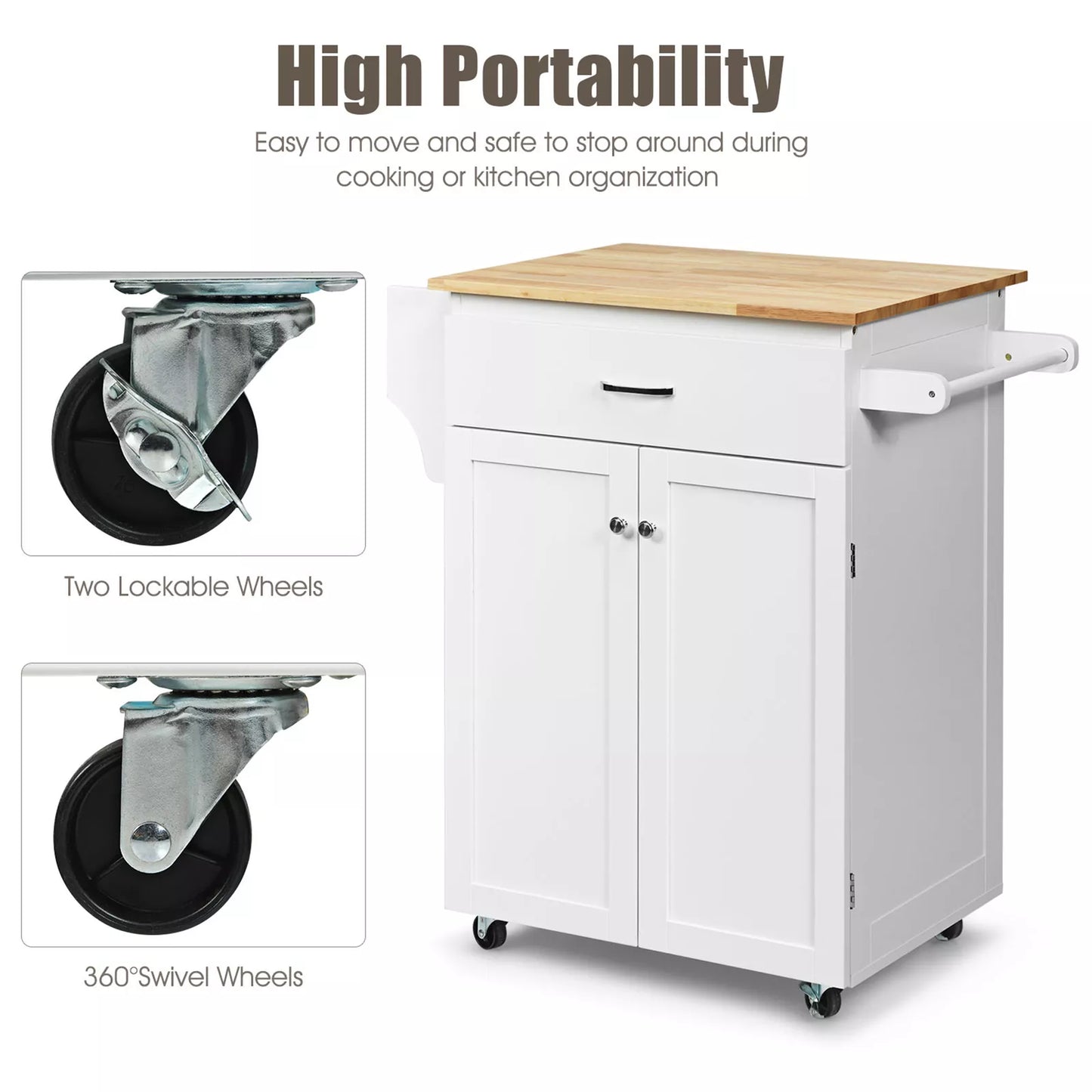 Hurst Small Rolling Kitchen Island