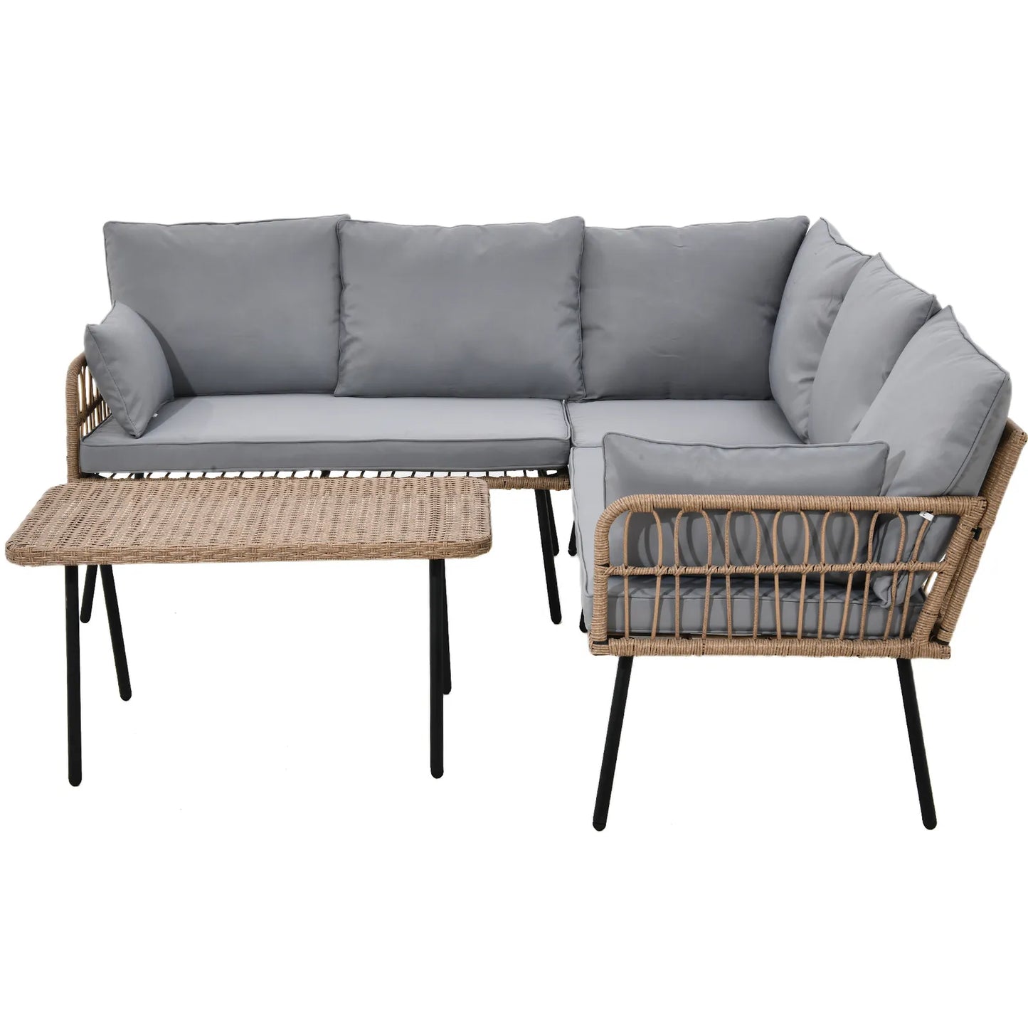 Kent Outdoor Patio L Shape Sectional Couch Set