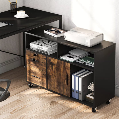 Lily 2 Drawers Lateral Filing Cabinet With Lock