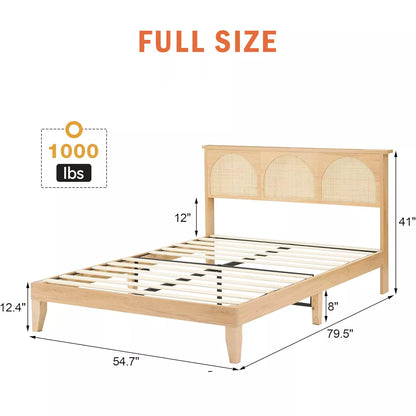 Jak Rattan Bed Frame With Light