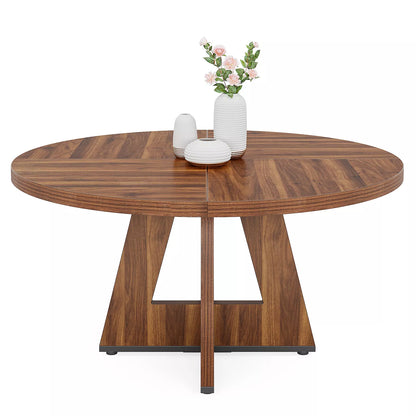 Isha Round Rustic Farmhouse Dining Table For 4