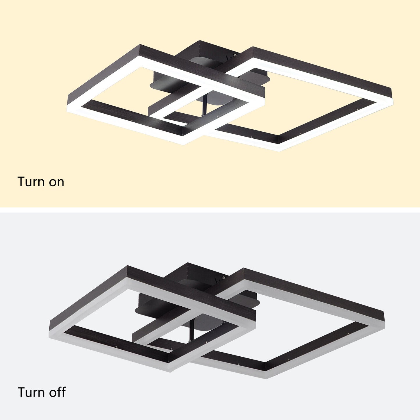 2 Squares Flush Mount Ceiling Light