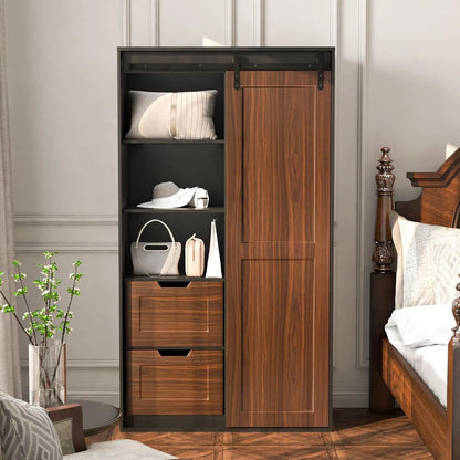 Joan Sliding Armoire Wardrobe Closet