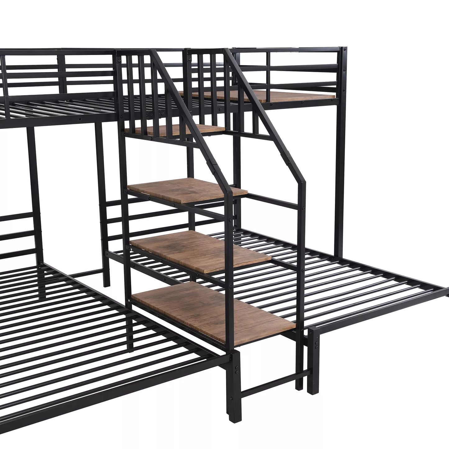 Barr Twin Over Full Adults Bunk Bed With Stairs