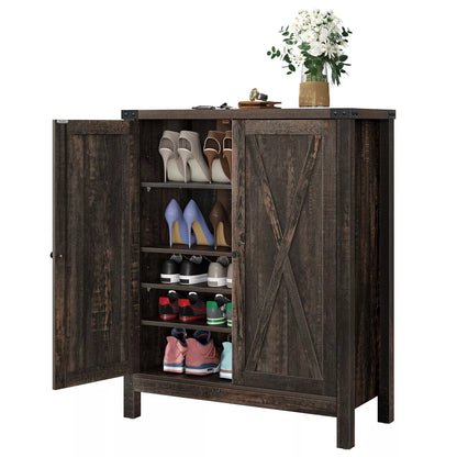 Callan Farmhouse Narrow Entryway Shoe Cabinet