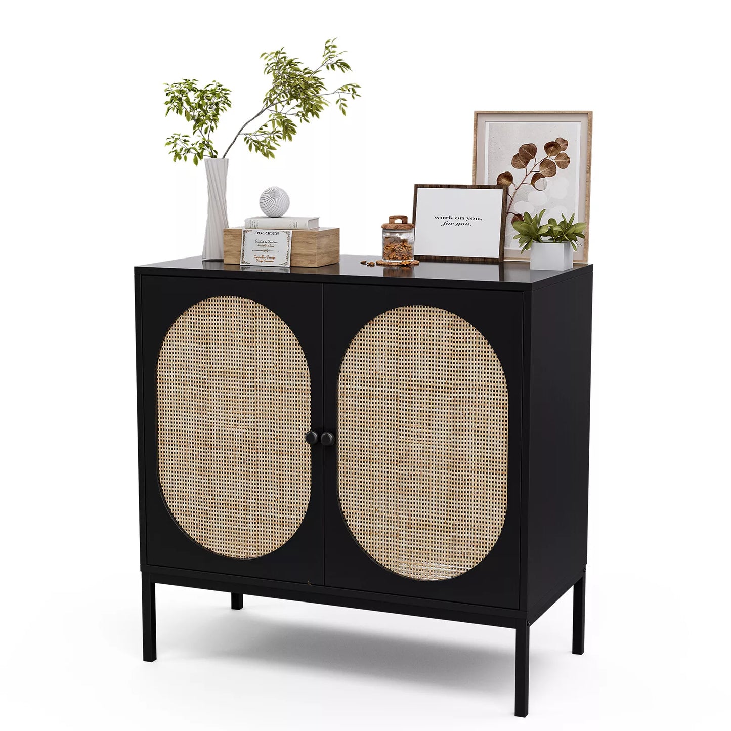 Barker Rattan Sideboard Buffet Cabinet (Set of 2)