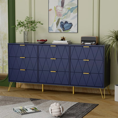 Cora Modern Wide 9 Drawer Chest Dresser