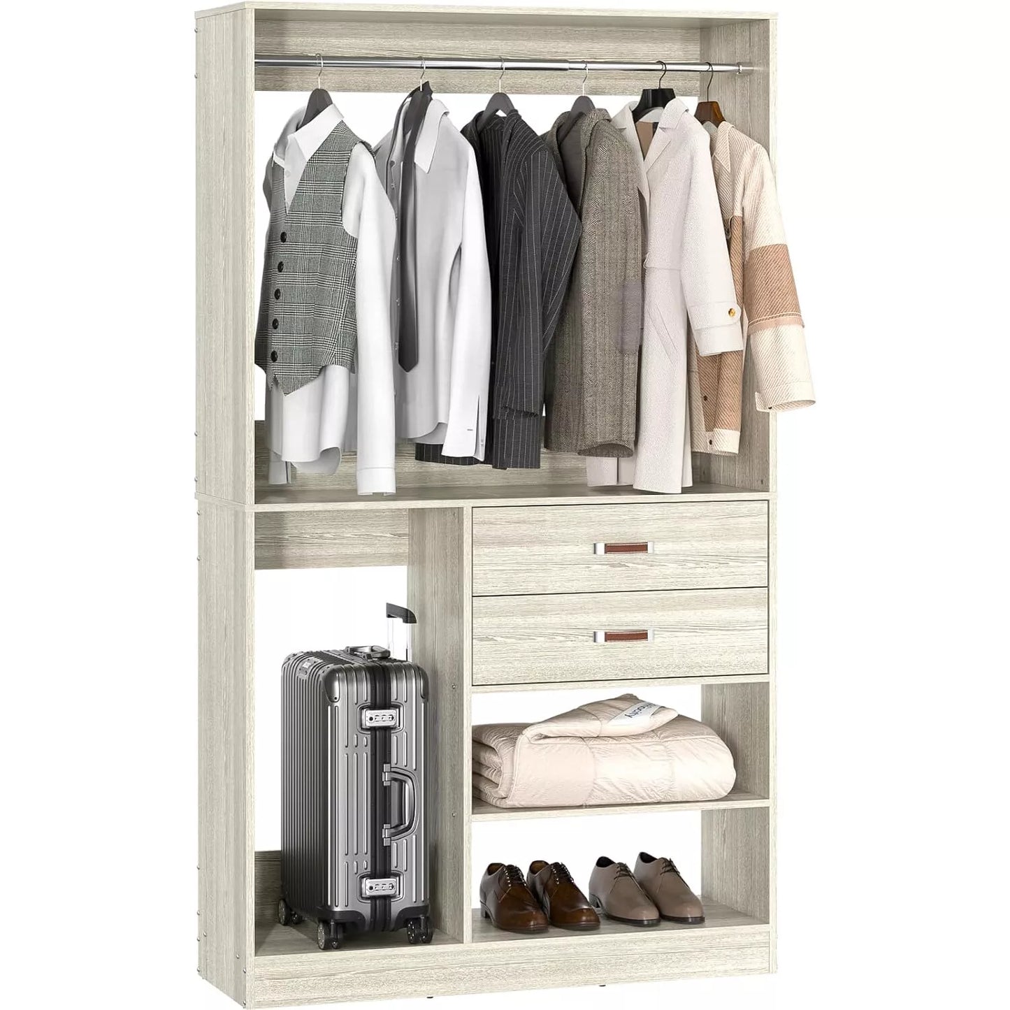 39" Walk In Closet System With Drawers