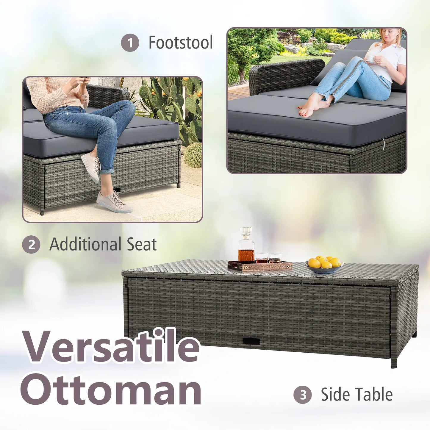 Archer Outdoor Patio Rattan Daybed