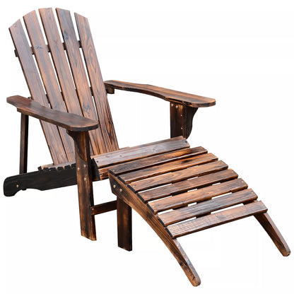 Outdoor Wood Adirondack Lounger Chair