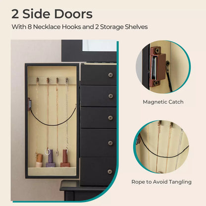 Paige Mirror Jewelry Armoire Cabinet