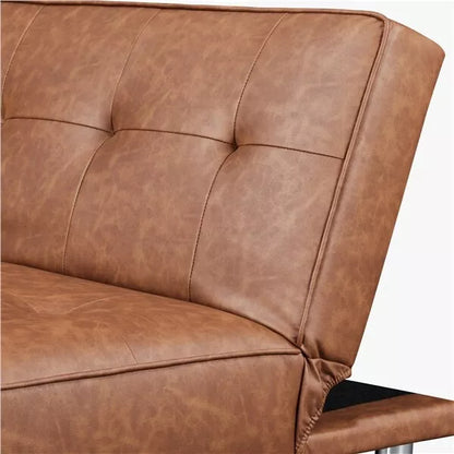 Boyer Leather Convertible Futon Sofa Bed