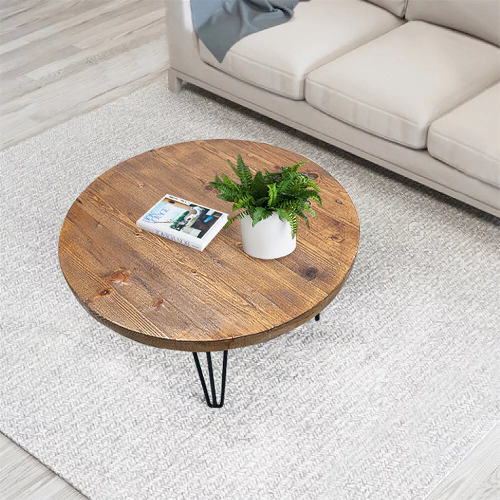 Kobi Rustic Round Farmhouse Coffee Table