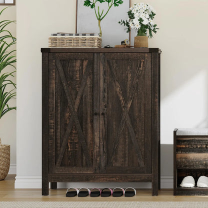 Callan Farmhouse Narrow Entryway Shoe Cabinet