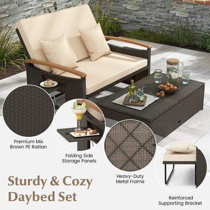 Oneal Outdoor Patio Rattan Daybed