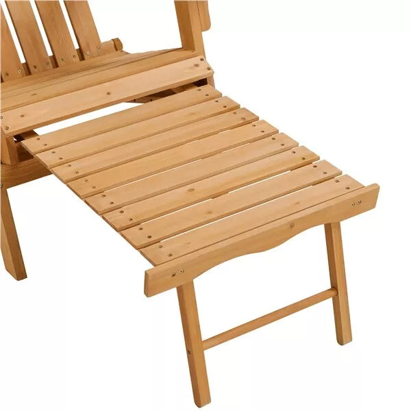 Outdoor Wood Adirondack Lounger Chair