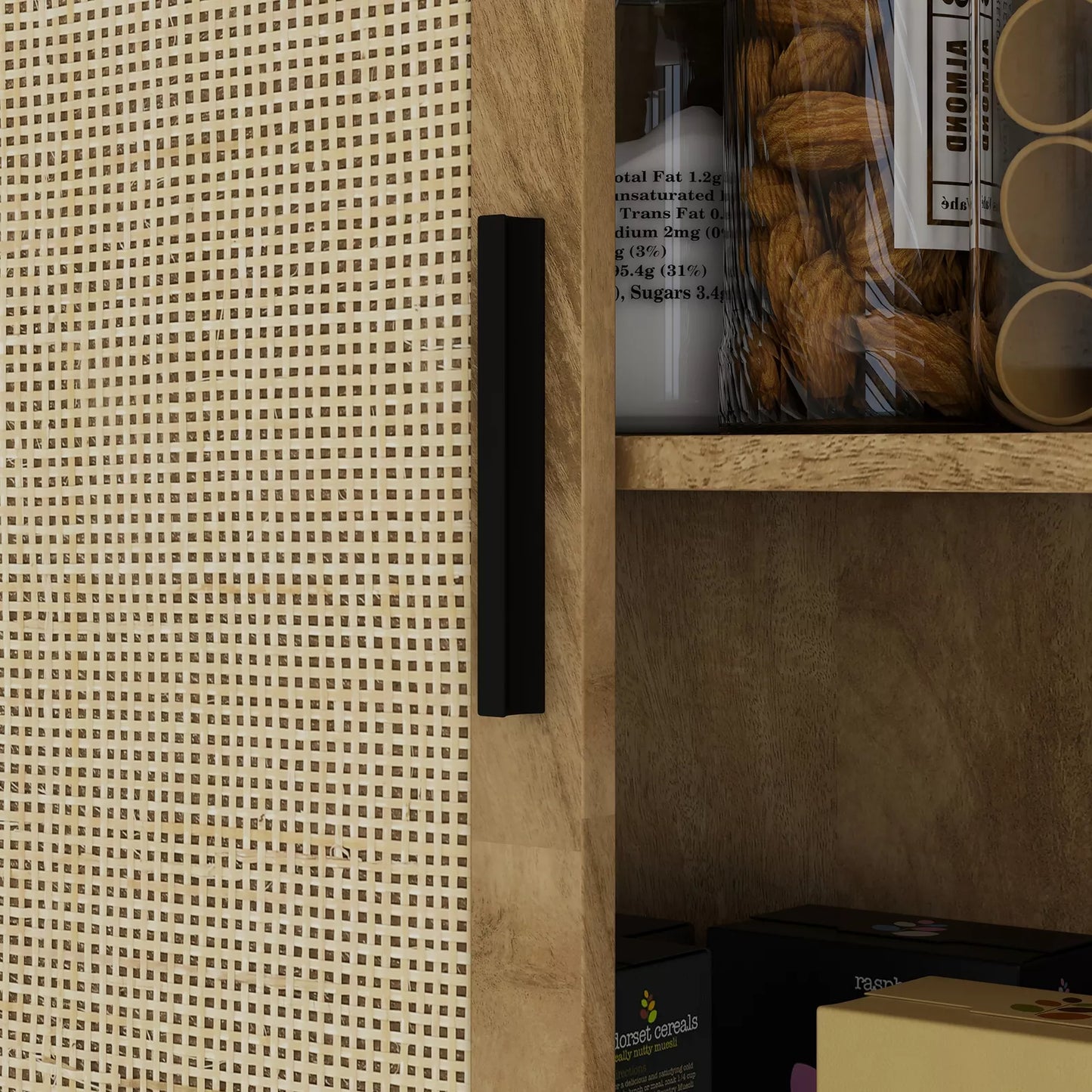 Vance Rattan Kitchen Pantry Cabinet