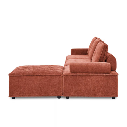 Chenille Modular L Shaped Sectional Couch