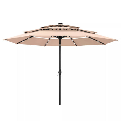 10FT Outdoor Patio Large Umbrella With Light