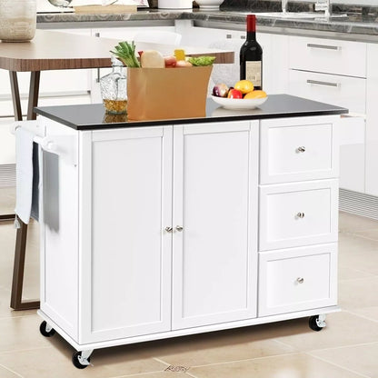 Hardy Kitchen Island With Wheels & Seating