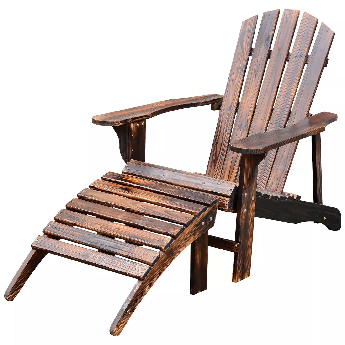 Outdoor Wood Adirondack Lounger Chair