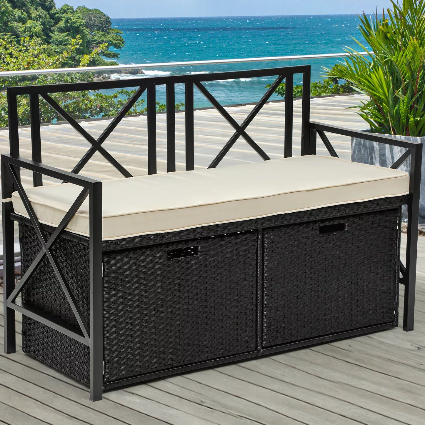 Lana Outdoor Storage Garden Bench