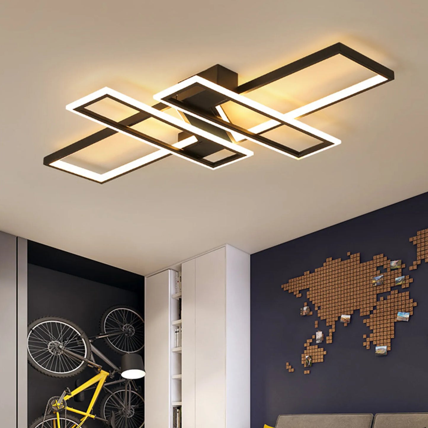 Modern Geometric Flush Mount Ceiling Light