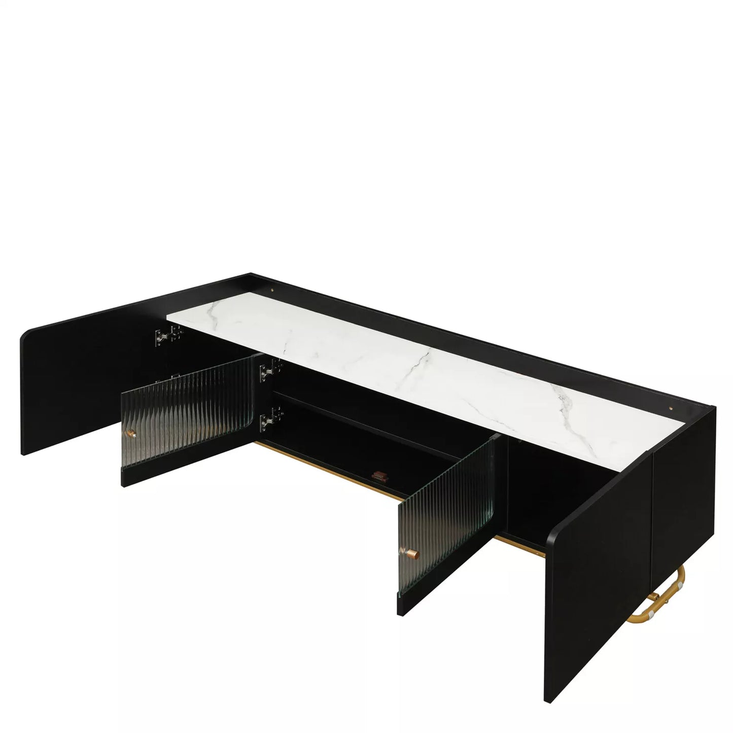 Nia Black Modern TV Media Cabinet Console