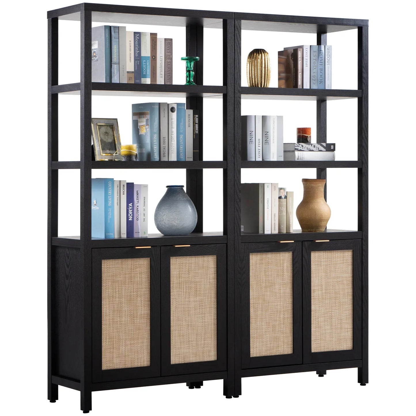 Maia Tall Rattan Bookcase Bookshelf