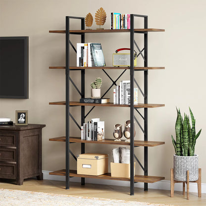 Tall Industrial Bookcase Bookshelf