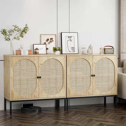 Barker Rattan Sideboard Buffet Cabinet (Set of 2)